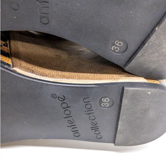 Antelope 869 Wide Banded Platform Mules 5 Women's Tan Brown - Picture 8 of 10